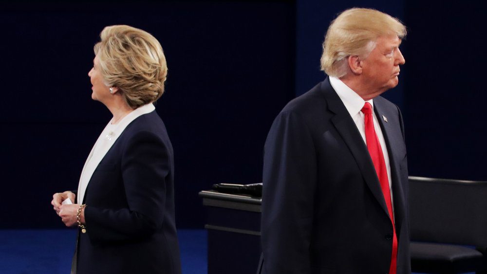 Фотография кандидатов в президенты 2016 года Хиллари Клинтон и Дональда Трампа.