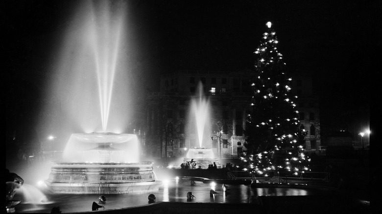 Рождественские огни Трафальгарская площадь 1948 год
