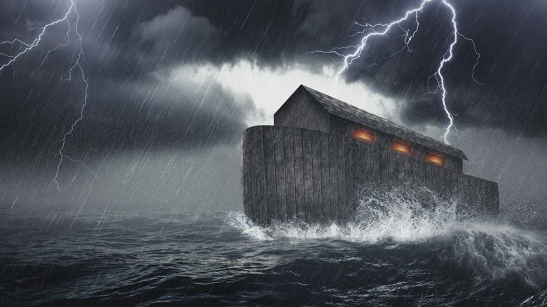 Ноев ковчег в молнии потопа Бытия