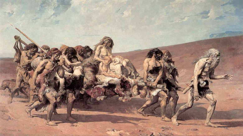 Каин и его семья бегут в землю Нод