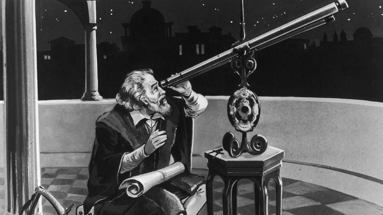 иллюстрация галилея и его телескопа