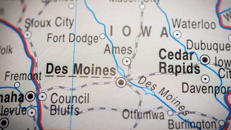 карта штата Айова