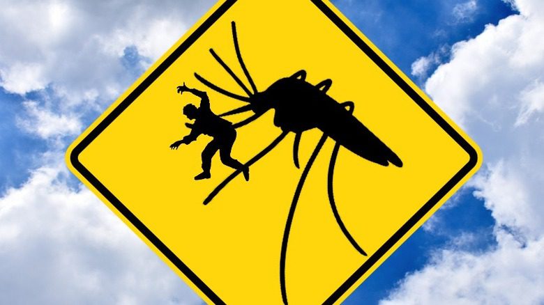 знак, предупреждающий о комарах 