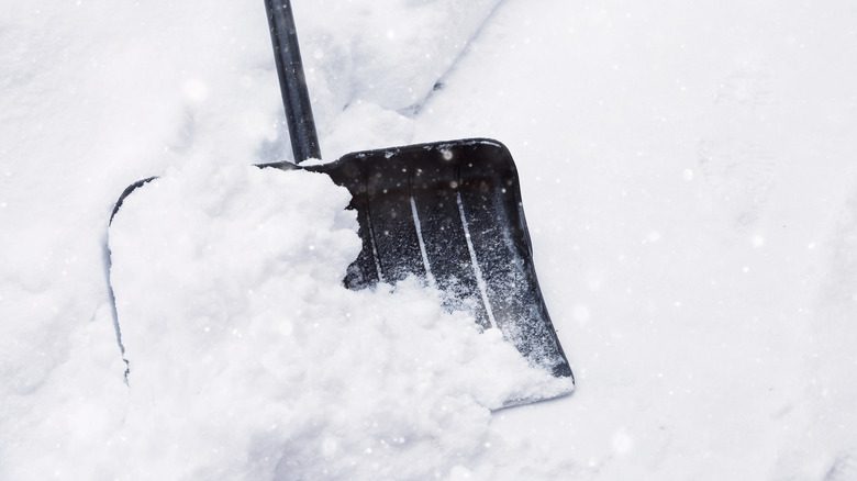 лопата в снегу