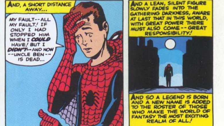 Удивительная фантастика Человек-паук последняя панель Дядя Бен