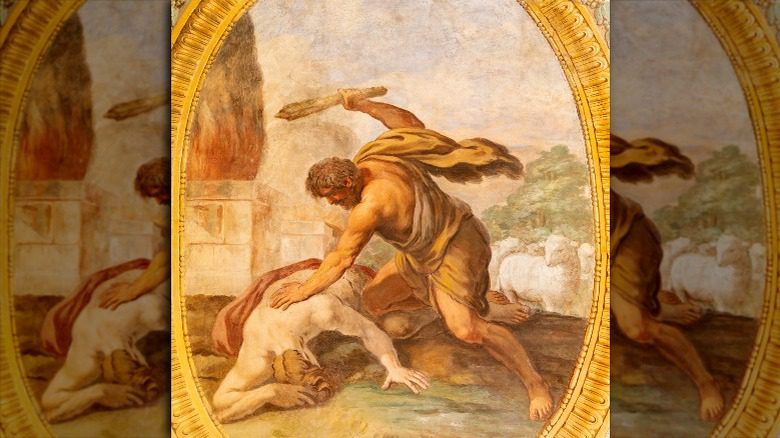 Фреска с изображением Каина, убивающего Авеля