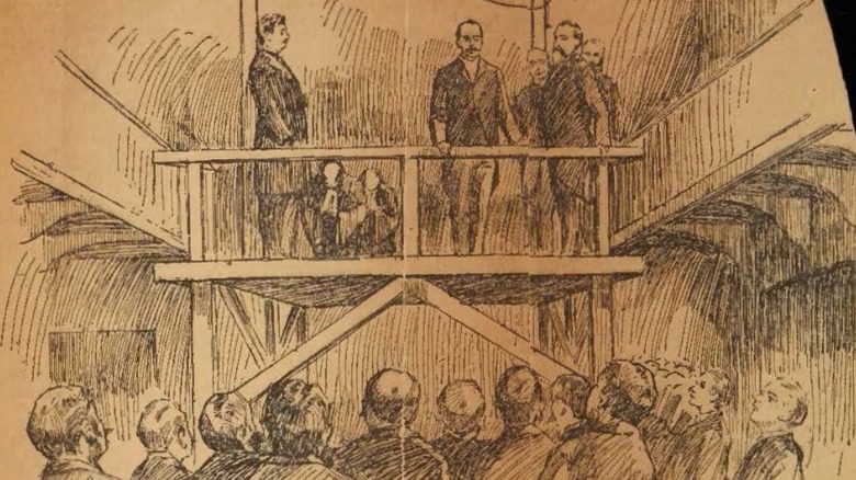 illustration H.H. Holmes on the gallows
