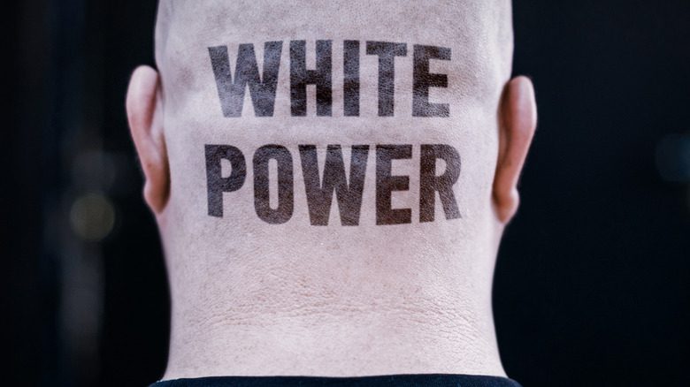 Man with White Power tattoo