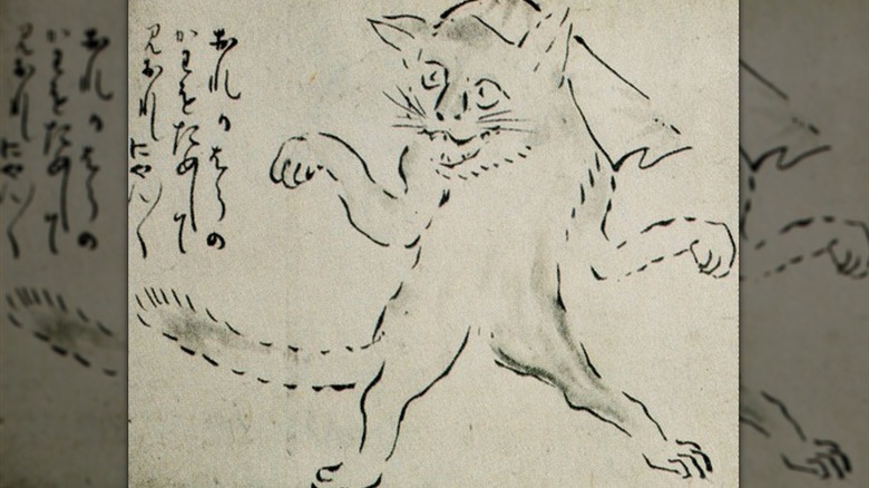 Рисунок кошки бакэнэко