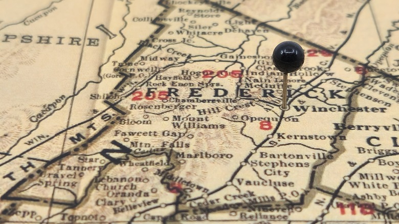Карта Вирджинии с булавкой 