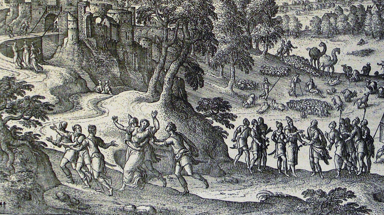 Иллюстрация Похищение Дайны солдатами у замка